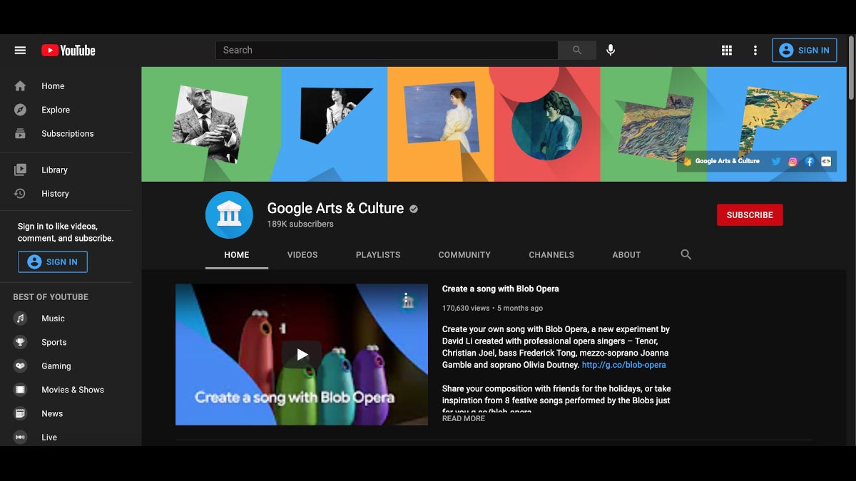YouTube – Art & Culture
